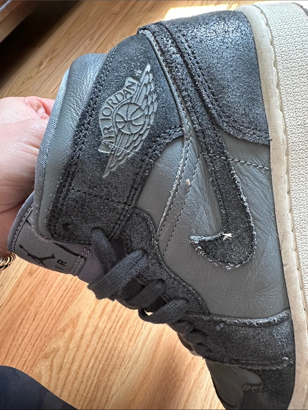 Jordan Mid-Top Sneakers in Black and Dark Gray
